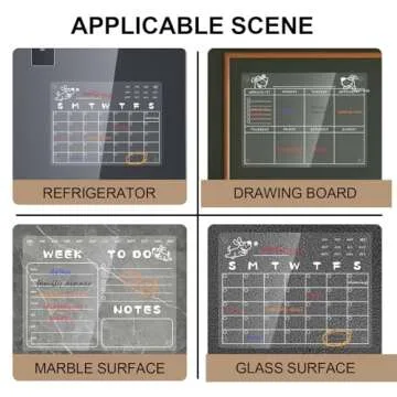 Popbricks 3Pcs Transparent Calendar Set for Fridge