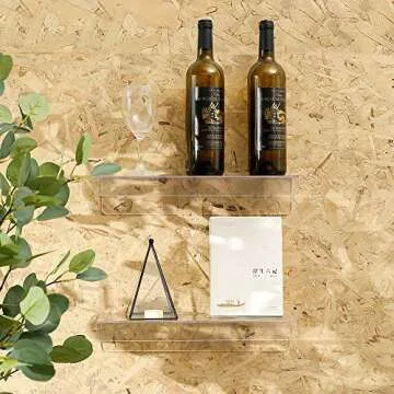 Clear Acrylic Floating Shelves - Set of 4 for Stylish Storage