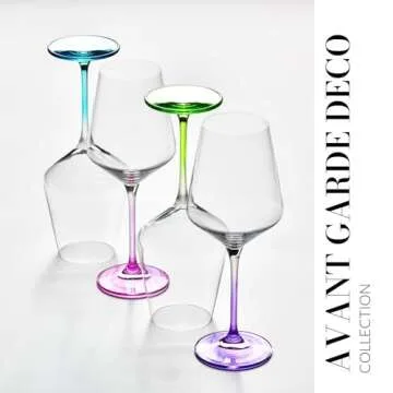Krosno White Wine Glasses 4, Set of 4 Color Stemmed Glasses, Wedding Gift, Party Crystal Glass, Lead-Free, Durable, Scratch Resistant, Gift Idea, Made in Europe