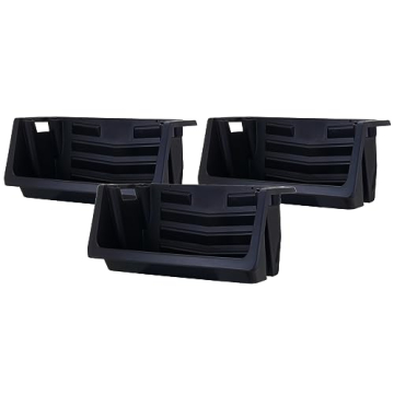 Mighty Tuff Heavy Duty Nesting Stack Bins - Pack of 3, Extra-Large Handles