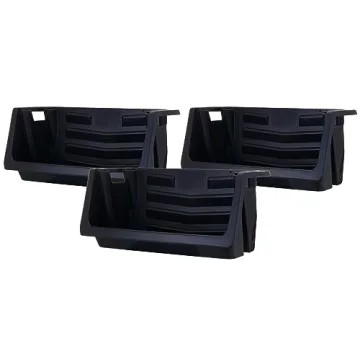 Mighty Tuff Heavy Duty Nesting Stack Bins - Pack of 3, Extra-Large Handles