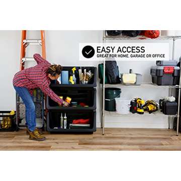 Mighty Tuff Heavy Duty Nesting Stack Bins for Storage
