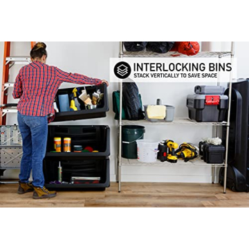 Mighty Tuff Heavy Duty Nesting Stack Bins for Storage