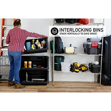 Mighty Tuff Heavy Duty Nesting Stack Bins for Storage