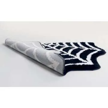 Spider Web Bath Mat - Gothic Halloween Rug Decor