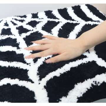 Spider Web Bath Mat - Gothic Halloween Rug Decor
