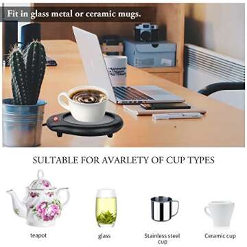 ASAWASA Candle Warmer for Large Jar, Coffee Mug Warmers, Safely Releases Scents Without a Flame, Melt The Candle Quickly, Enjoy Your Warm Coffee Tea. Gifts for Festival Birthday Women Men Mom Dad