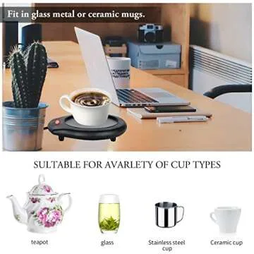 ASAWASA Candle Warmer for Large Jar, Coffee Mug Warmers, Safely Releases Scents Without a Flame, Melt The Candle Quickly, Enjoy Your Warm Coffee Tea. Gifts for Festival Birthday Women Men Mom Dad