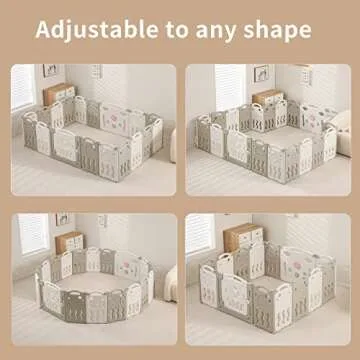 IFLETH Baby Playpen, Foldable Playpen for Babies and Toddlers,14 Panels Baby Play Pen Large Baby Play Yard, Portable Baby Fence Play Area Baby Gate Playpen Safety Activity Center Adjustable Shape