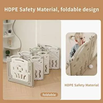 IFLETH Baby Playpen, Foldable Playpen for Babies and Toddlers,14 Panels Baby Play Pen Large Baby Play Yard, Portable Baby Fence Play Area Baby Gate Playpen Safety Activity Center Adjustable Shape