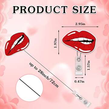 12 Pieces Valentine's Day Felt Retractable Badge Holders with Clips