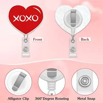 Valentine's Day Felt Badge Holders 12-Pack for Nurses