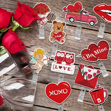 Valentine's Day Felt Badge Holders 12-Pack for Nurses