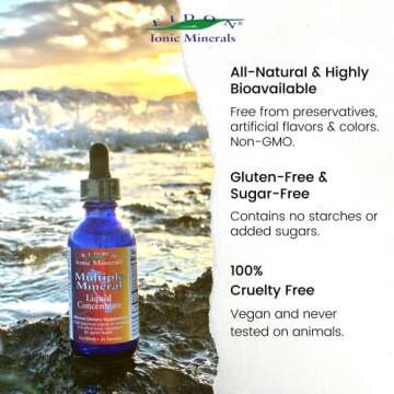 Eidon Ionic Minerals Multiple Minerals Supplement - Ionic Trace Mineral Drops for Water, Natural Liquid Vitamins to Support Heart Health and Hydration, Bioavailable, No Preservatives - 2 oz