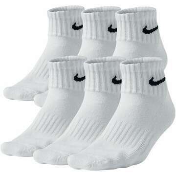 Nike Men's Cotton Quarter Cut Socks - 6 Pack