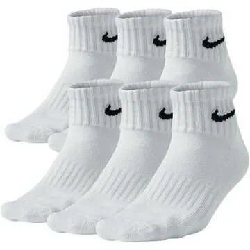 Nike Men's Cotton Quarter Cut Socks - 6 Pack