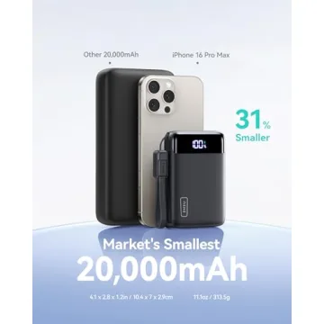 INIU Portable Charger, Smallest 22.5W 20000mAh USB C in & Out Power Bank Fast Charging, PD 3.0+QC 4....