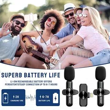 Wireless Microphone for iphone, Dual Professional Wireless Lavalier Microphone for iPhone iPad, Plug-Play Wireless Mic for Video Recording,Live Stream,YouTube,Facebook,TikTok,Vlog,Presentation