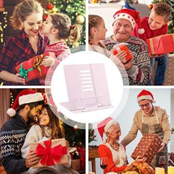 MSDADA Book Stand Metal Reading Rest Book Holder Adjustable Cookbook Documents Holder Portable Books...