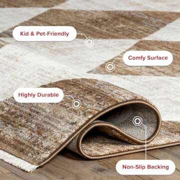 nuLOOM Fringed Performance Indoor Area Rug - Durable & Easy Clean