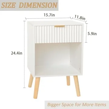 Fultyle White Nightstand Modern Storage and Stylish Design