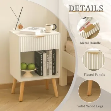 Fultyle White Nightstand Modern Storage and Stylish Design