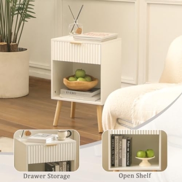 Fultyle White Nightstand Modern Storage and Stylish Design
