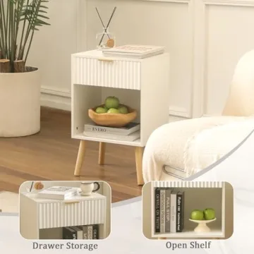 Fultyle White Nightstand Modern Storage and Stylish Design
