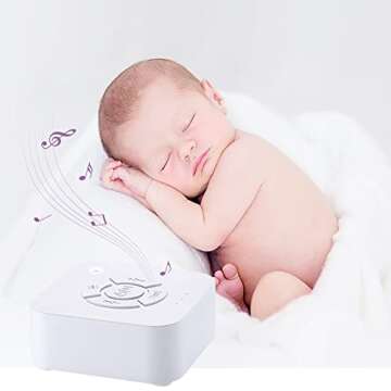 White Noise Sound Machine,Natural Soothing Sound Tracks Home,Office,Travel,Baby – Multiple Timer Settings - Portable Sleep Therapy for Home, Office, Baby & Travel, Battery or Adapter Charging Options
