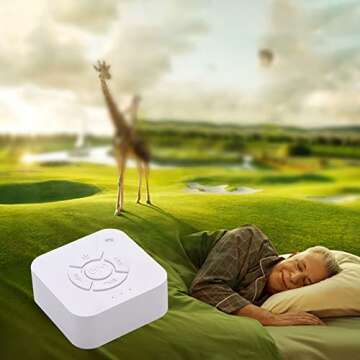 White Noise Sound Machine,Natural Soothing Sound Tracks Home,Office,Travel,Baby – Multiple Timer Settings - Portable Sleep Therapy for Home, Office, Baby & Travel, Battery or Adapter Charging Options
