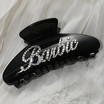 Custom Name Hair Claw Clips for Women - Big Non-Slip Rhinestone Clips for Thick Hair Personalization