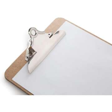 Letter Size Clipboard with Butterfly Clip (Pack of 10) - 9'' x 12.5'' Large Wood Clipboards for Clas...