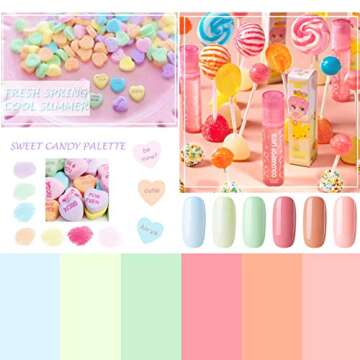 Gellen Gel Nail Polish Set - Summer Gel Polish Set 6 Colors, Candy Spring Green Mint Blue Nail Polish Salon Nail Art Gel Manicure Set