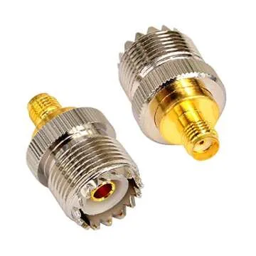 onelinkmore SMA Female to SO239 Female RF Two Way Radio Coax Adapter UHF Jack SO-239 Antenna Cable Connector for CB Radio Walkie Talkie SDR UV-5R Series Handheld Radio Pack of 2