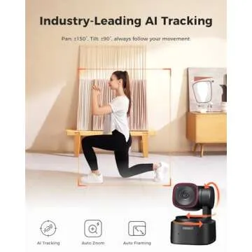 OBSBOT Tiny 2 Lite 4K Webcam for PC, AI Tracking PTZ Streaming Camera with 1/2" Sensor, Gesture Control, 60 FPS, HDR, Microphones, Web Camera for Desktop Computer, Laptop, Meeting, Video Calls, etc.