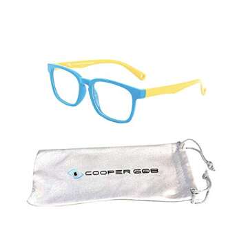 COOPER 608 Kids Blue Light Blocking Glasses - for Children Ages 3-12 – UV Protection from Computer, Screen Reading and Gaming to Alleviate Eye Strain (Pink & Blue)