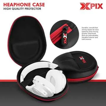 Audio-Technica ATH-M20x Professional Studio Monitor Headphones (Black) w/ 40mm Dynamic Drivers, 15 Degree Swiveling Earcups Plus a Basic Bundle with Headphones Holder, a Case and More