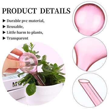 12Pcs Clear Plant Watering Globes, Automatic Self-Watering Bulbs, Mini Lazy Watering Drip Irrigation Equipment for Indoor Outdoor Decor Watering System(Pink Small)