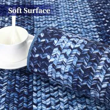LUXLOOM Washable Area Rugs 9x12 Living Room Modern Rugs for Bedroom Blue Rug Imitation Braided Soft Large Area Rug Non Slip Throw Rugs Stain Resistant Carpet for Nursery Dining Room 9'x12' Navy Blue