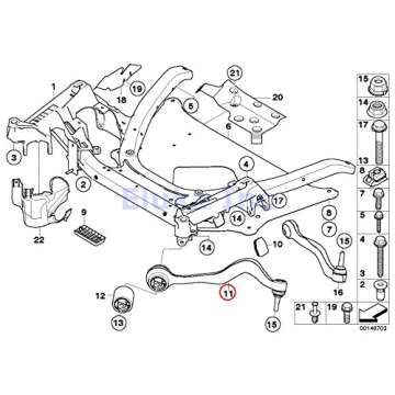 BMW OEM Axle Control Arm With Bushing (Tension Strut) Front Left Forward 525i 530i 545i 550i M5 528i 535i 550i
