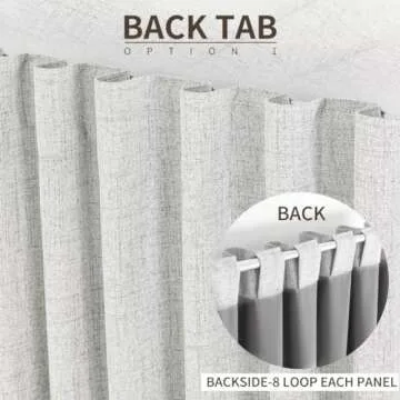 Joydeco 100% Blackout Curtains 90 inches Long Natural Linen Drapes 2 Panels Set Burg for Bedroom Living Room Black Out Darkening Curtain Thermal Insulated Back tab Rod Pocket(52x90 inch,Greyish White)