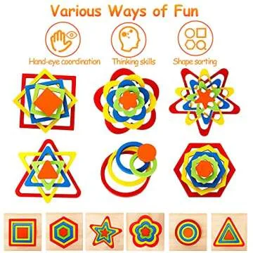 Toddler Puzzles Montessori Toy Wooden Shape Sorting Puzzle Sensory Toy Toddler Activities Preschool ...