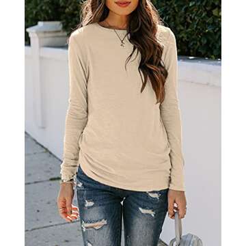 Sherosa Women's Long Sleeve Casual Tee for Comfortable Style