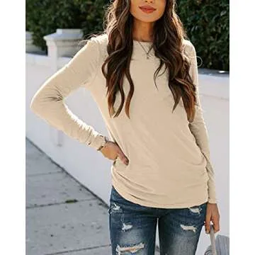 Sherosa Women's Long Sleeve Casual Tee for Comfortable Style