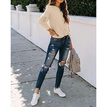 Sherosa Women's Long Sleeve Casual Tee for Comfortable Style