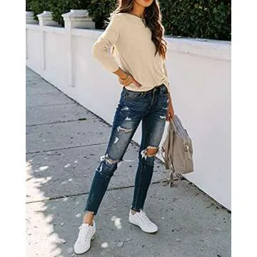 Sherosa Women's Long Sleeve Casual Tee for Comfortable Style