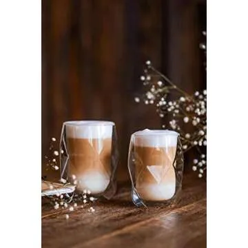 BTaT Double Wall Insulated Glass Mug Set of 4 - 12oz