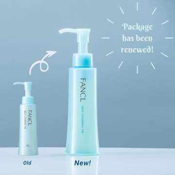FANCL Mild Cleansing Oil, Japanese Facial Cleansing Oil, Makeup Remover, 100% Preservative Free, Clean Skincare for Sensitive Skin [US Package]