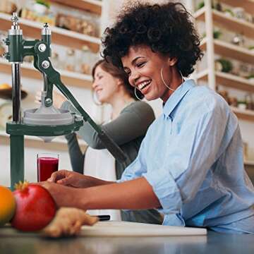 Zaksenberg Commercial Citrus Juicer Manual Presser: Press Freshly Squeezed Orange, Lime, Lemon, Grapefruit & Pomegranate Juice Like a Professional Chef. XXL Extractor. Enameled Iron Fruit Juicers
