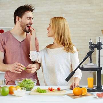 Zaksenberg Commercial Citrus Juicer Manual Presser: Press Freshly Squeezed Orange, Lime, Lemon, Grapefruit & Pomegranate Juice Like a Professional Chef. XXL Extractor. Enameled Iron Fruit Juicers